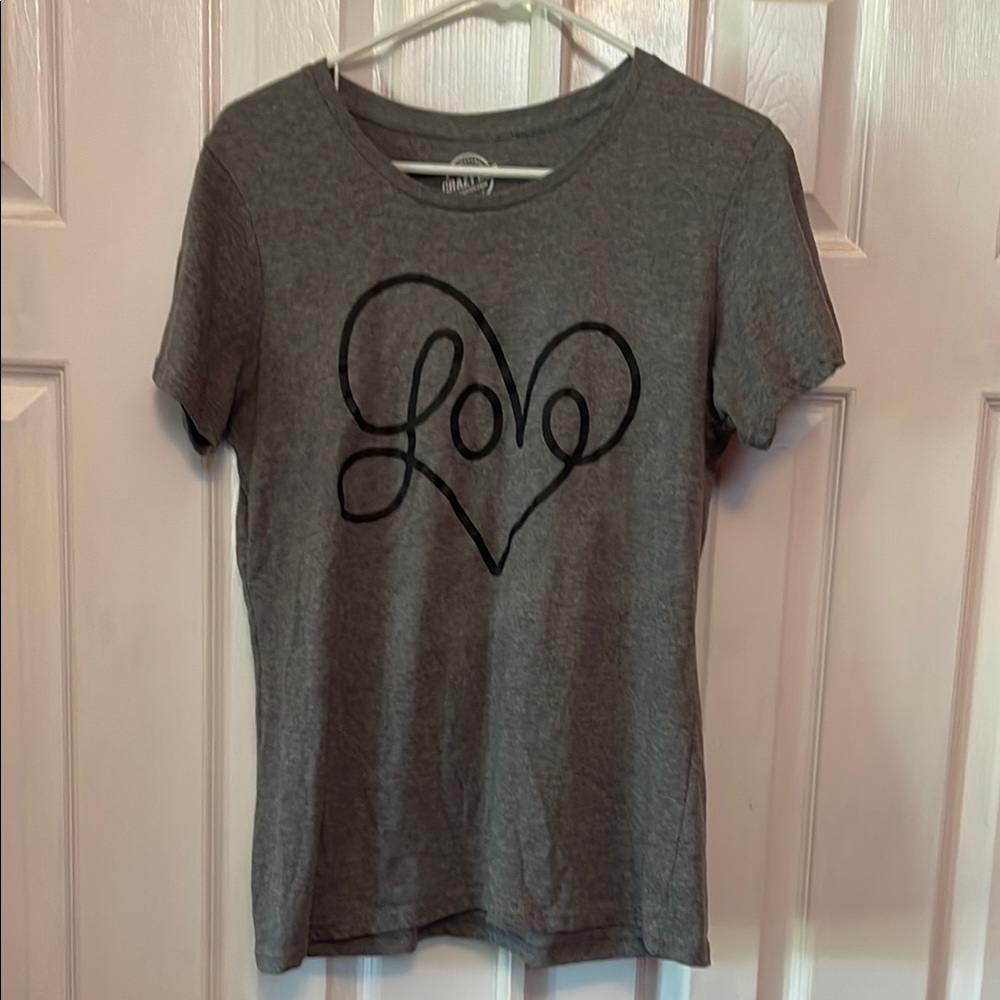 Crazy Dog T-Shirts Gray Love Heart Tee